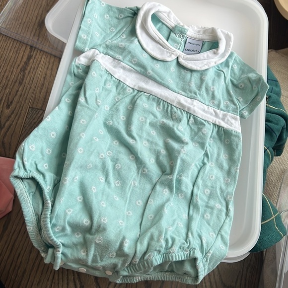 Mint green collar Babidu shortie from Spain childrensalon 12 months twins set - Picture 3 of 5